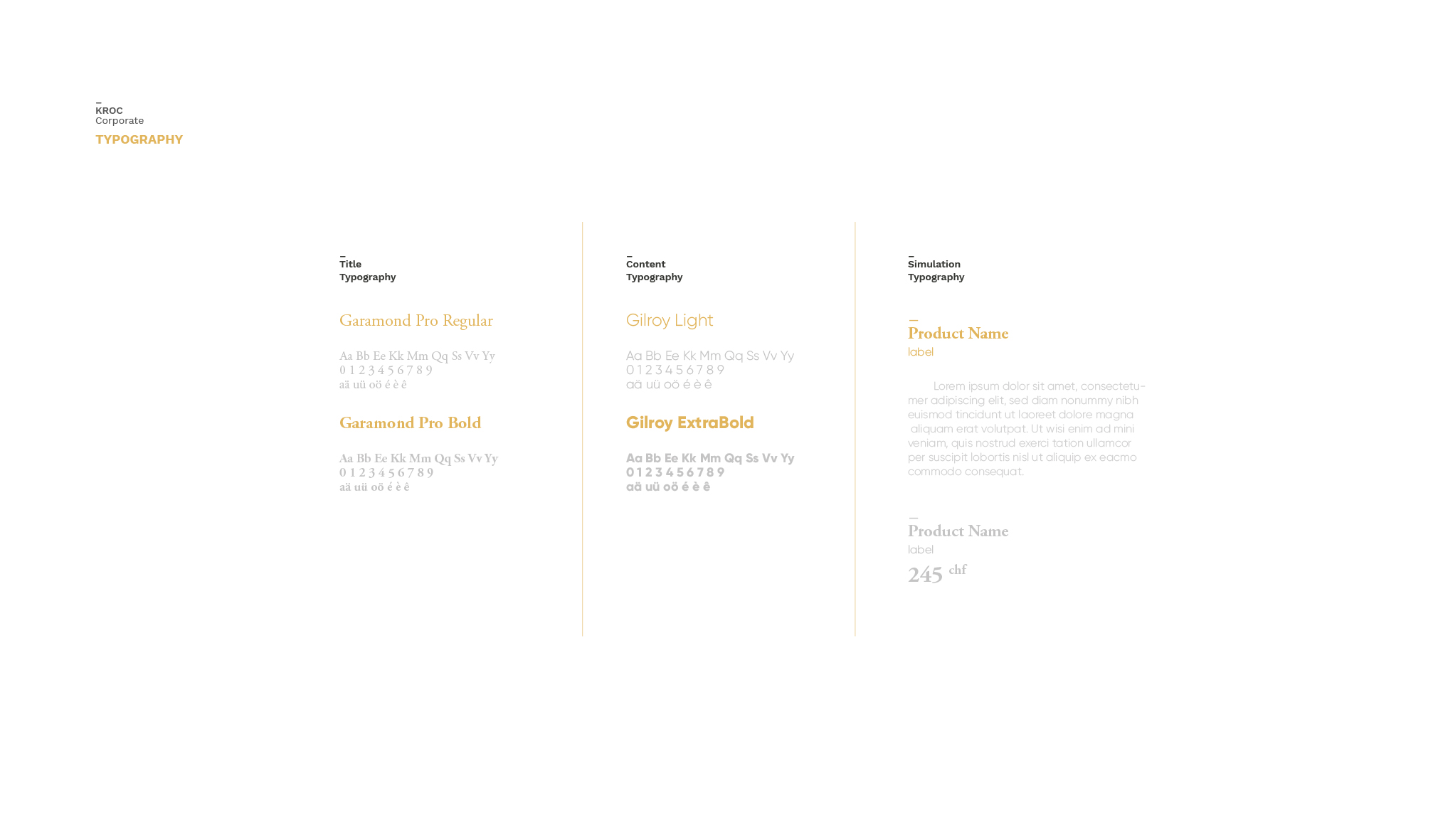 kroc Corporate Design – Typografie, Schriften